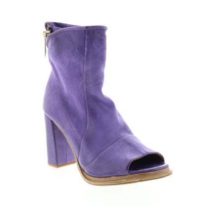 Bertrand A85004-101 Womens Purple Leather Zipper Casual Dress Boots