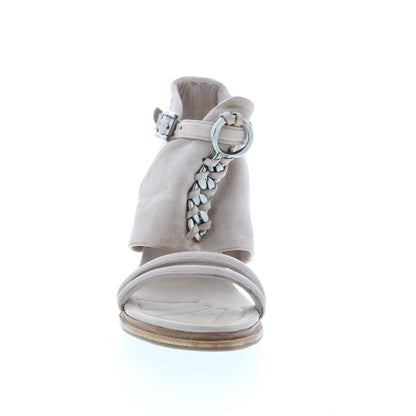 Bray A85005-101 Womens Beige Leather Hook & Loop Block Heels Shoes