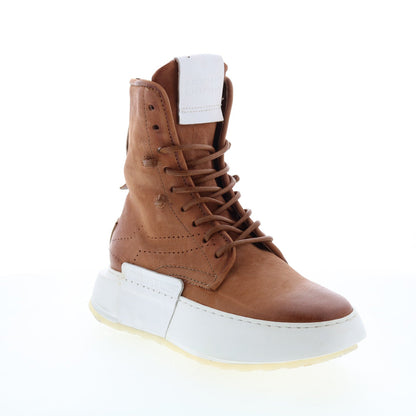 Hags A87208-101 Womens Brown Leather Lifestyle Sneakers Shoes