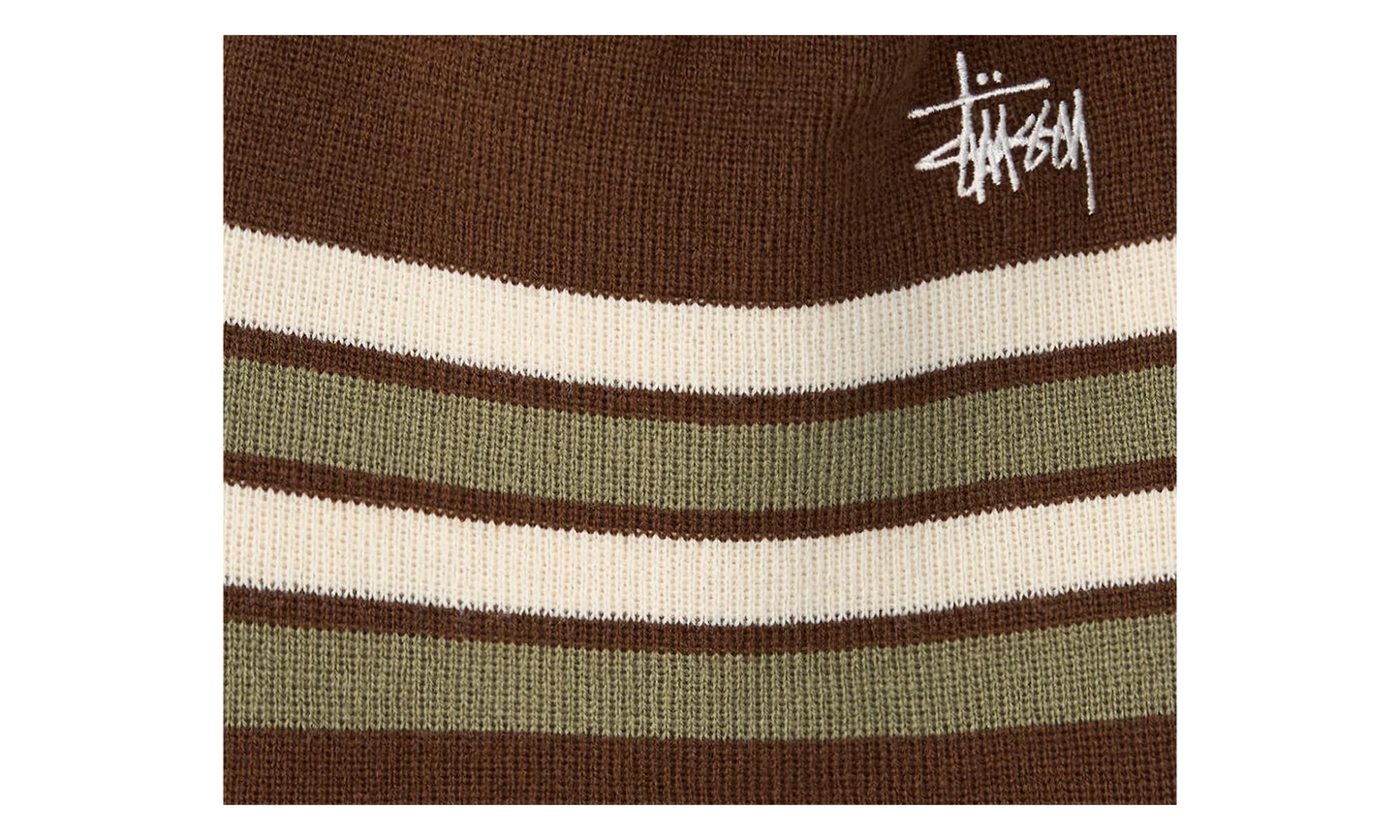 Skullcap Striped Beanie "Brown" STUS454
