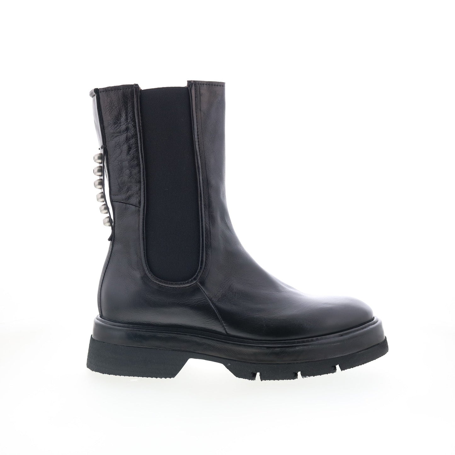 Vinny A90211-201 Womens Black Leather Slip On Chelsea Boots