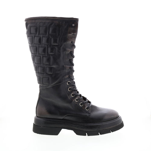 Vernell A90301-101 Womens Brown Leather Lace Up Mid Calf Boots
