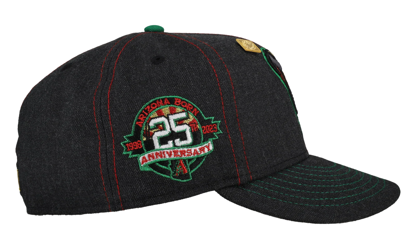 59FIFTY Arizona Diamondbacks 25th Anniversary Fitted Hat "Contrast Stitch / Black / Metallic" 123451298482