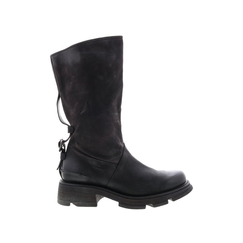 Lexington A94307-201 Womens Black Leather Zipper Mid Calf Boots