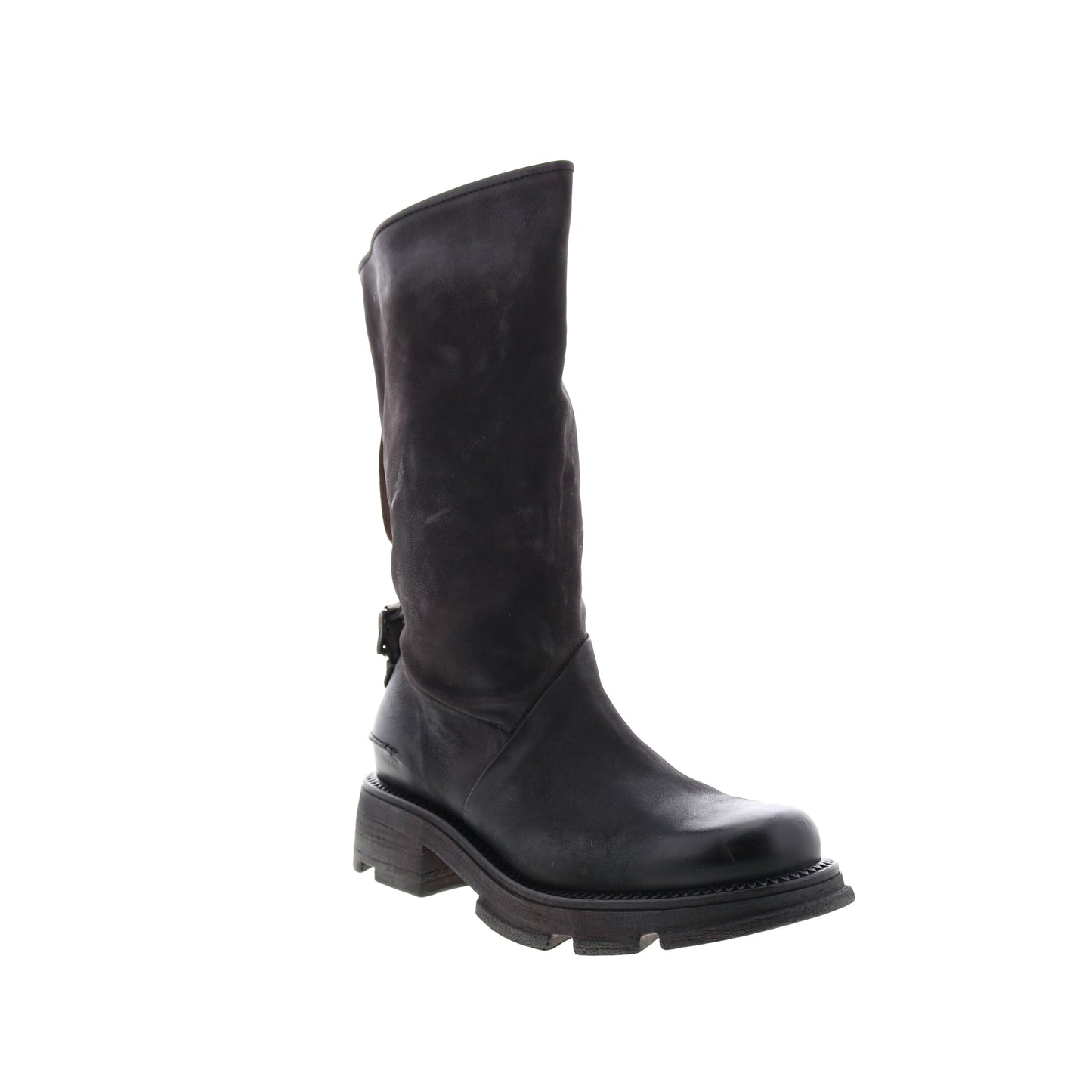 Lexington A94307-201 Womens Black Leather Zipper Mid Calf Boots