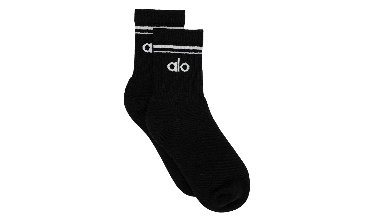 Half-Crew Throwback Sock "Black / White" ALO02
