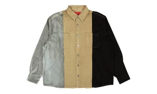 Colorblock Denim Button Down Shirt "Multi (Rainbow)" FF0SMS04AP TE741 769