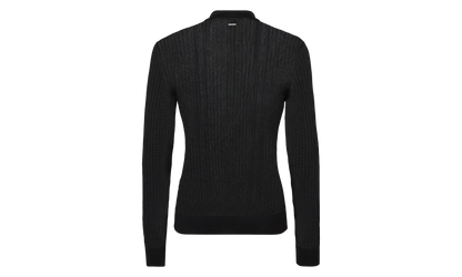 Sequin Stripe Knit Polo "Black" S74HA1531D13097900