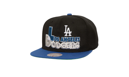 MLB Text Stack 1 Snapback Cap "Los Angeles Dodgers - Black" HS8525 LADBLCK