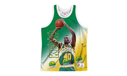 NBA Behind The Back Jersey "Seattle Supersonics Shawn Kemp" MSTKMI19002 SSUWHITSKE