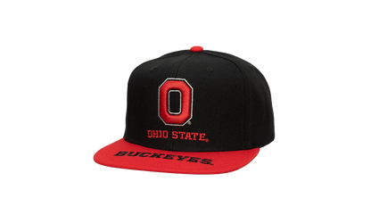 NCAA Logo Bill Snapback Cap "Ohio State Buckeyes - Black / Red" HHSS4533 OSTYYPPPBKRD