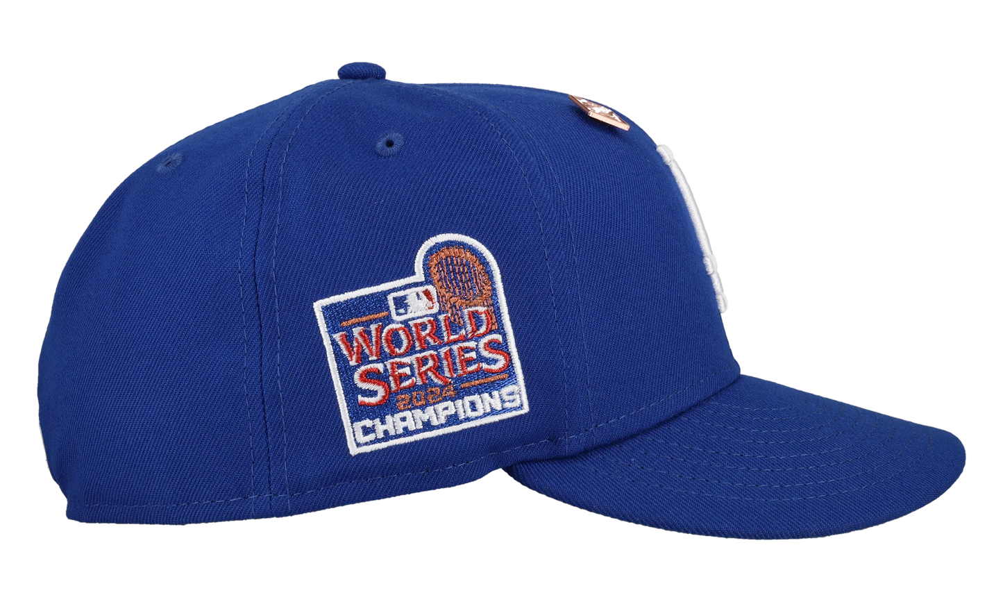 59FIFTY Los Angeles Dodgers 2024 World Series Fitted Hat "Light Royal / Metallic" 123451298424