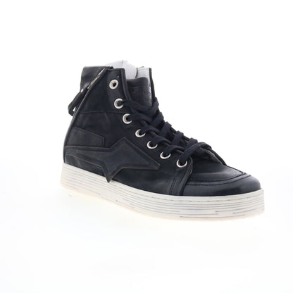 Adler Womens Black Leather Lace Up Lifestyle Sneakers Shoes