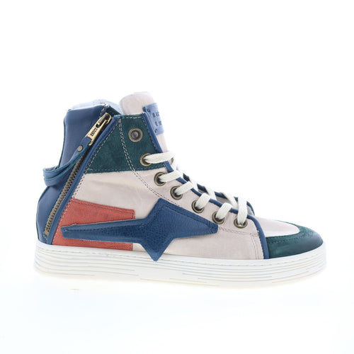 Adler Womens Blue Leather Lace Up Lifestyle Sneakers Shoes