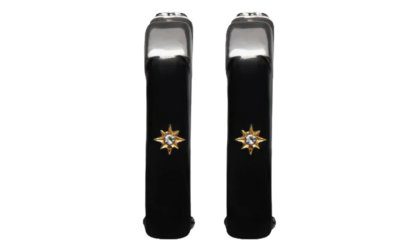 HOOP EARRINGS WITH STAR DETAIL "Black / Silver" SM1VG0050P6478964