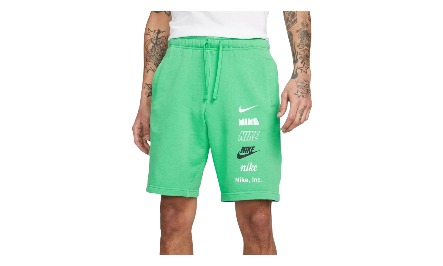 Club+ French Terry Multi-Logo Shorts "Spring Green" FB8830 363