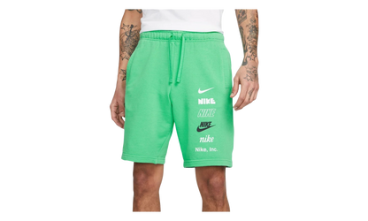 Club+ French Terry Multi-Logo Shorts "Spring Green" FB8830 363