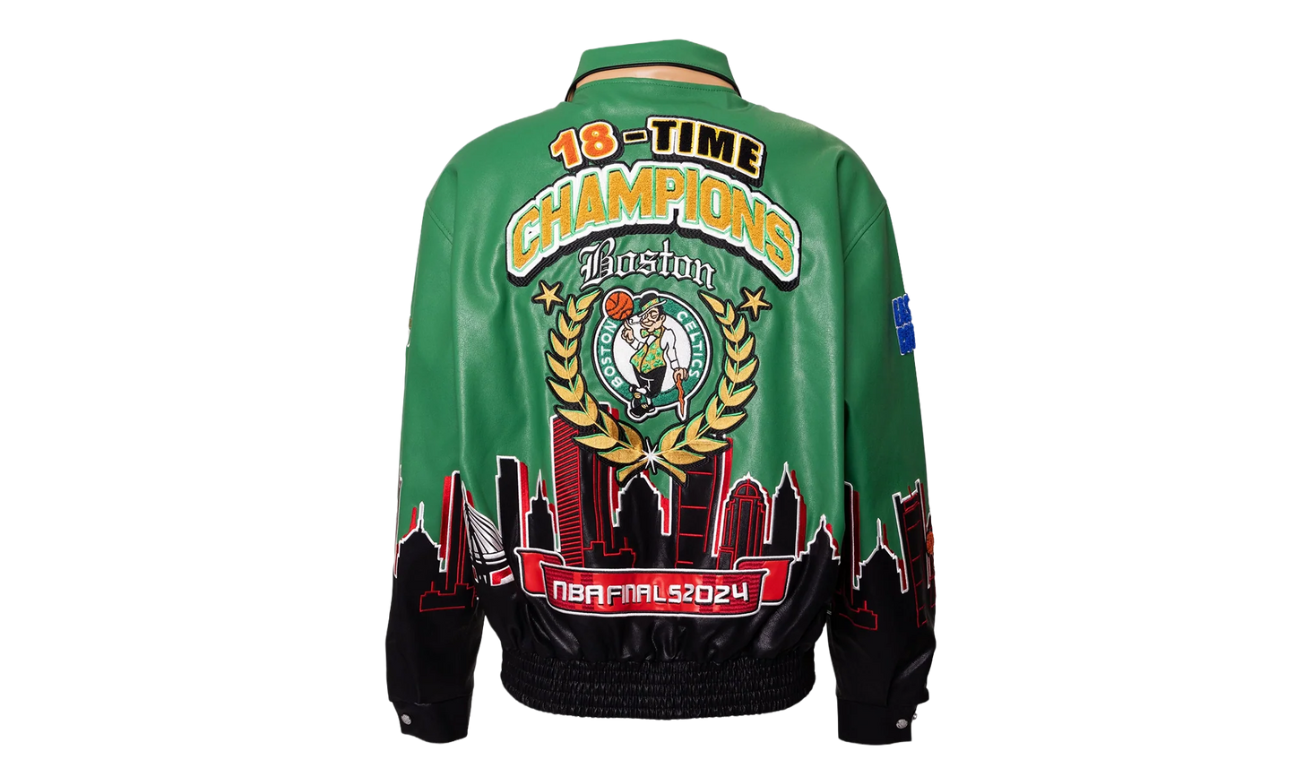 Skyline Vegan Leather Championship Jacket "2024 NBA Champion Boston Celtics" NBA 021B CEL