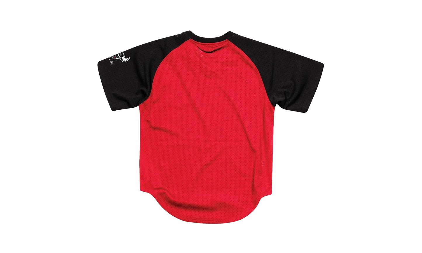 NBA Final Seconds Mesh V-Neck Shirt "Chicago Bulls - Red" BA87OQ CBU R FL3
