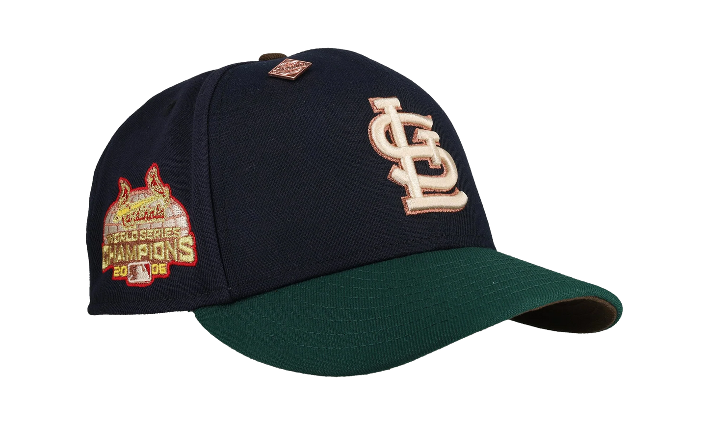 59FIFTY St Louis Cardinals 2006 World Series Fitted Hat "Two-Tone Navy / Green" NE383