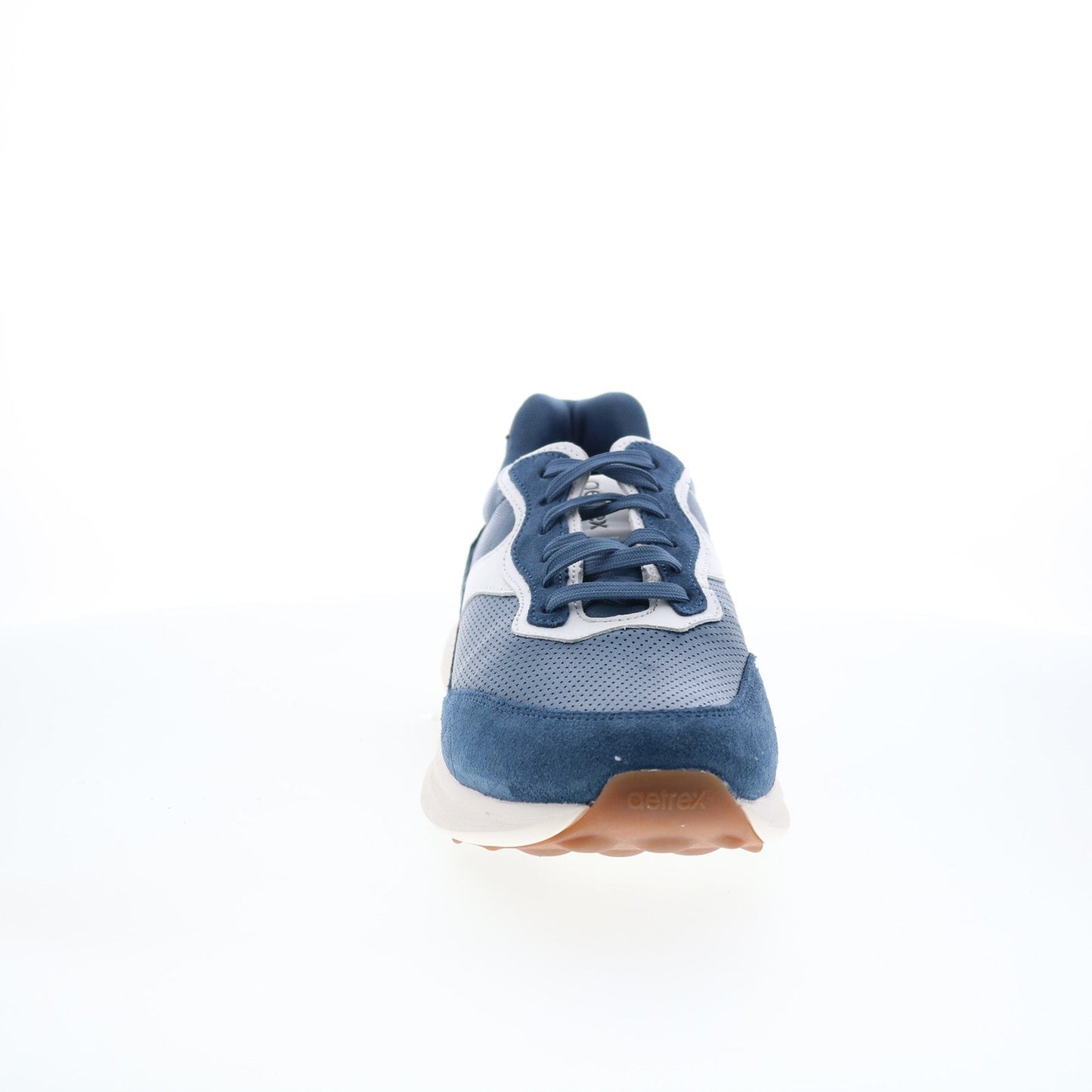Aetrex Emily AFI05 Womens Blue Suede Lace Up Lifestyle Sneakers Shoes