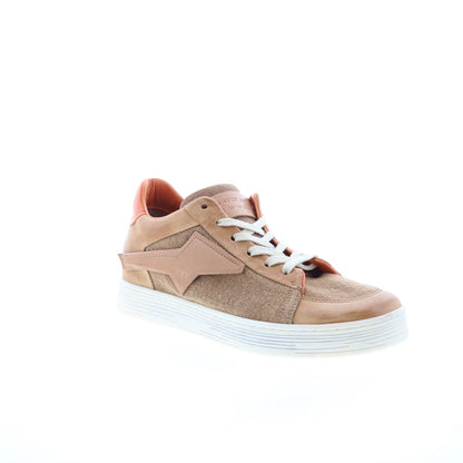 Alfie Womens Brown Canvas Lace Up Lifestyle Sneakers Shoes