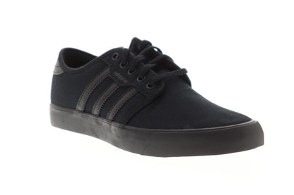 Seeley AQ8531 Mens Black Canvas Casual Low Top Lifestyle Sneakers Shoes