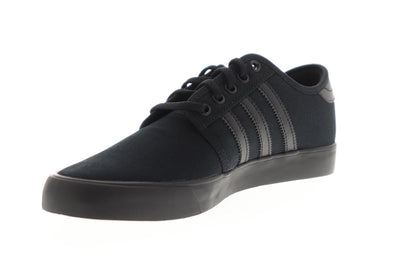 Seeley AQ8531 Mens Black Canvas Casual Low Top Lifestyle Sneakers Shoes