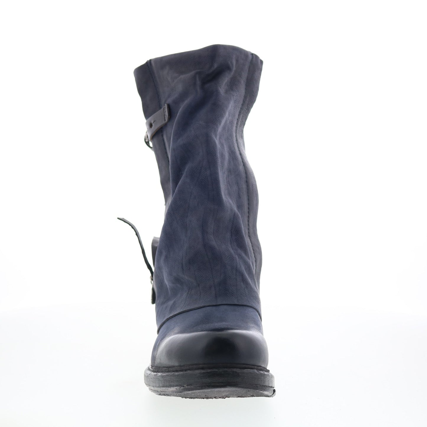 Archibald Womens Blue Leather Zipper Casual Dress Boots