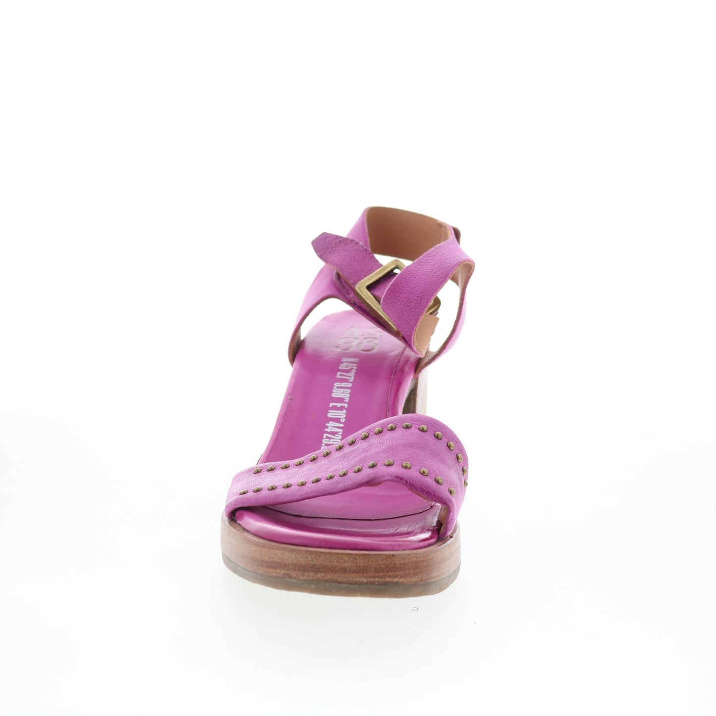 Arvin Womens Purple Leather Hook & Loop Heeled Sandals Shoes