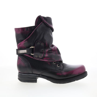 Asher Womens Black Leather Zipper Ankle & Booties Boots