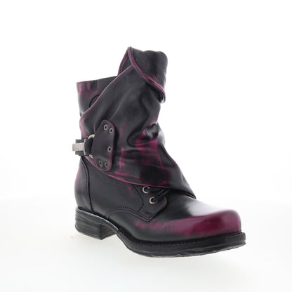 Asher Womens Black Leather Zipper Ankle & Booties Boots