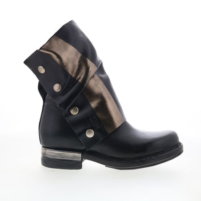 Atwell Womens Black Leather Zipper Casual Dress Boots