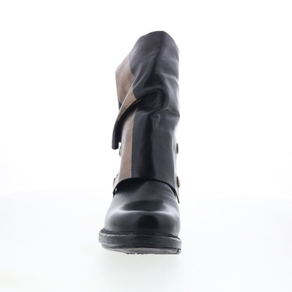 Atwell Womens Black Leather Zipper Casual Dress Boots