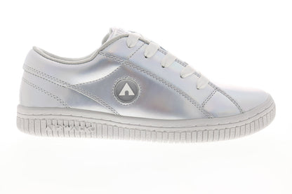 Airwalk Pearl AW19863 Womens Silver Gray Leather Low Top Skate Sneakers Shoes
