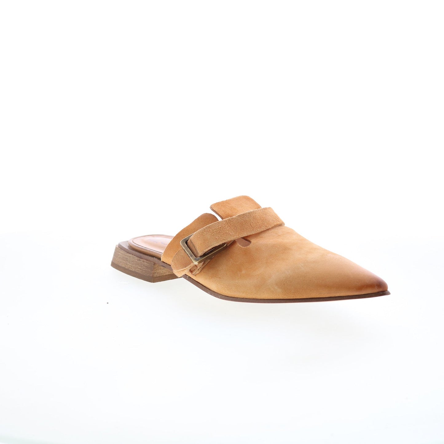 Ayden Womens Brown Leather Slip On Mule Flats Shoes