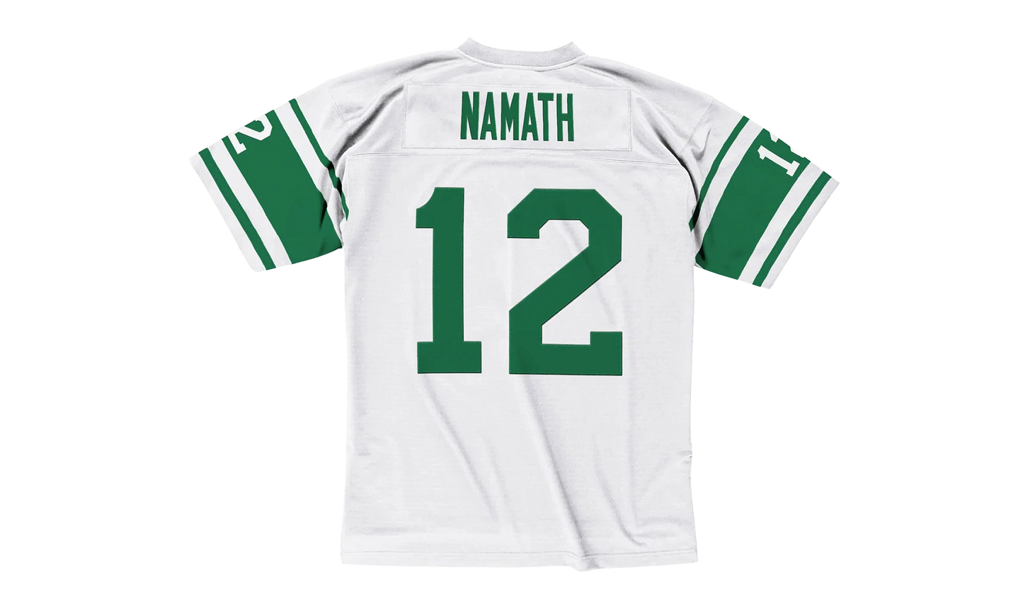 NFL Joe Namath Legacy Jersey "New York Jets - White / Kelly Green" LGJYCP18103 NYJWHT68JNA