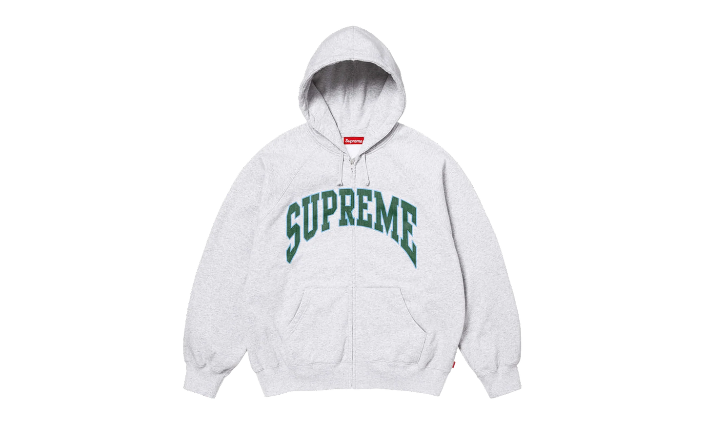 Cracked Raglan Zip Up Hooded Sweatshirt "SS26 - Grey" SU27506