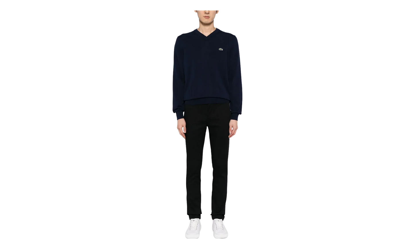 Cotton V-Neck Sweater "Navy Blue" AH1951 166