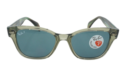 SQUARE POLARIZED SUNGLASSES "TRANSPARENT GREEN" RB0880SF-6635-3R_53