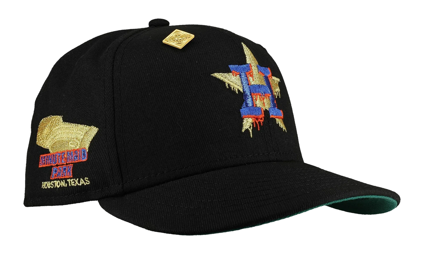 59FIFTY Houston Astros Drip Star Minute Made Park Fitted Hat "Metallic / Black" 123451299007