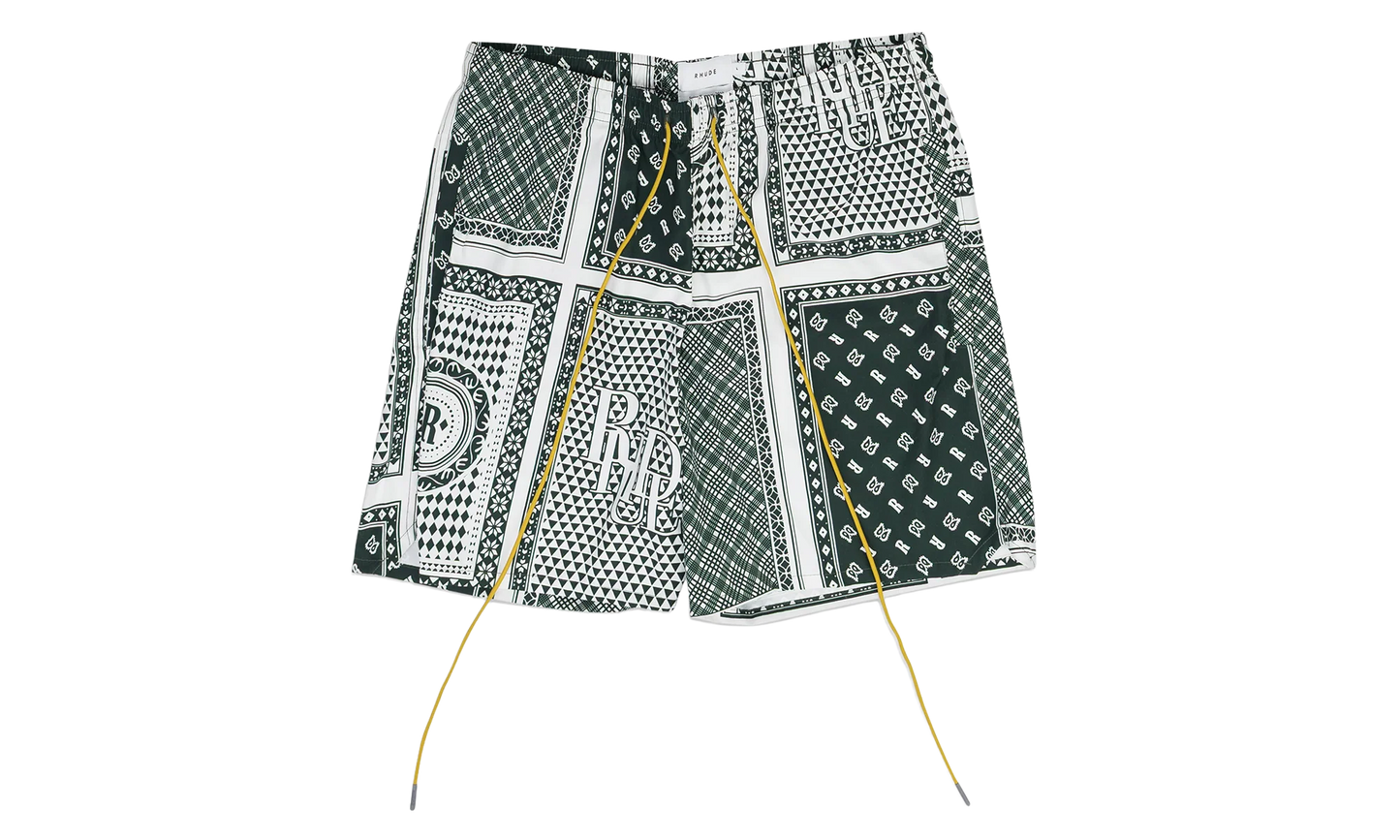 Card Print Swim Trunks "Green" RHDMACC0055 GRN