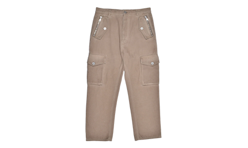 Loose Fit Cropped Cargo Trousers "Light Taupe" AH0PQ006CD968CB