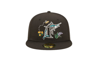Miami Marlins Watercolor Floral 59FIFTY Fitted Hat "Black" 60288098