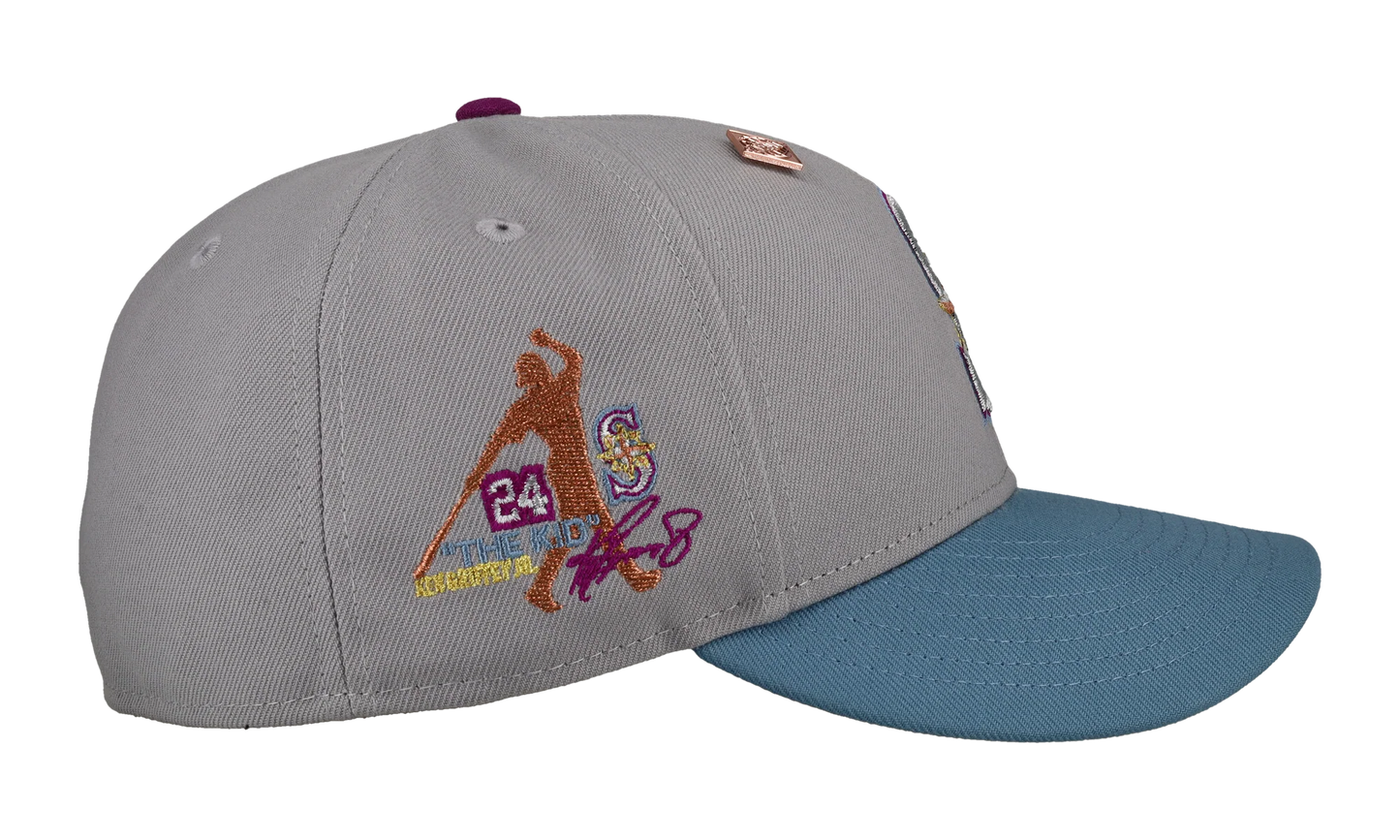 59FIFTY Seattle Mariners "The Kid" Ken Griffey Jr. Fitted Hat "Grey / Blue Metallic" NE426