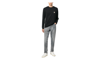 Long Sleeve Pocket T-shirt "Black" I030437 89XX