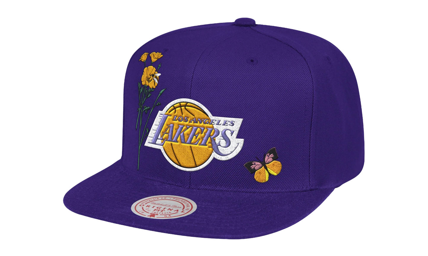 NBA Los Angeles Lakers HWC State Snapback Hat "Flower - Purple" 6HSSSH20057 LALPURP
