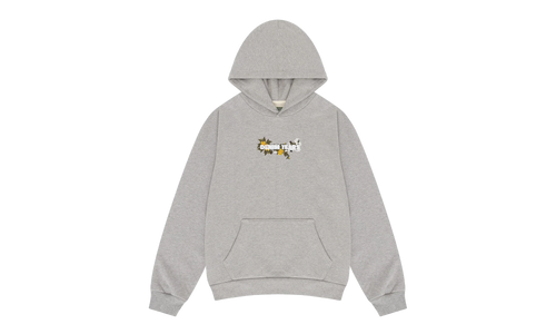 Embroidered Floral Logo Hoodie "Grey" DT350