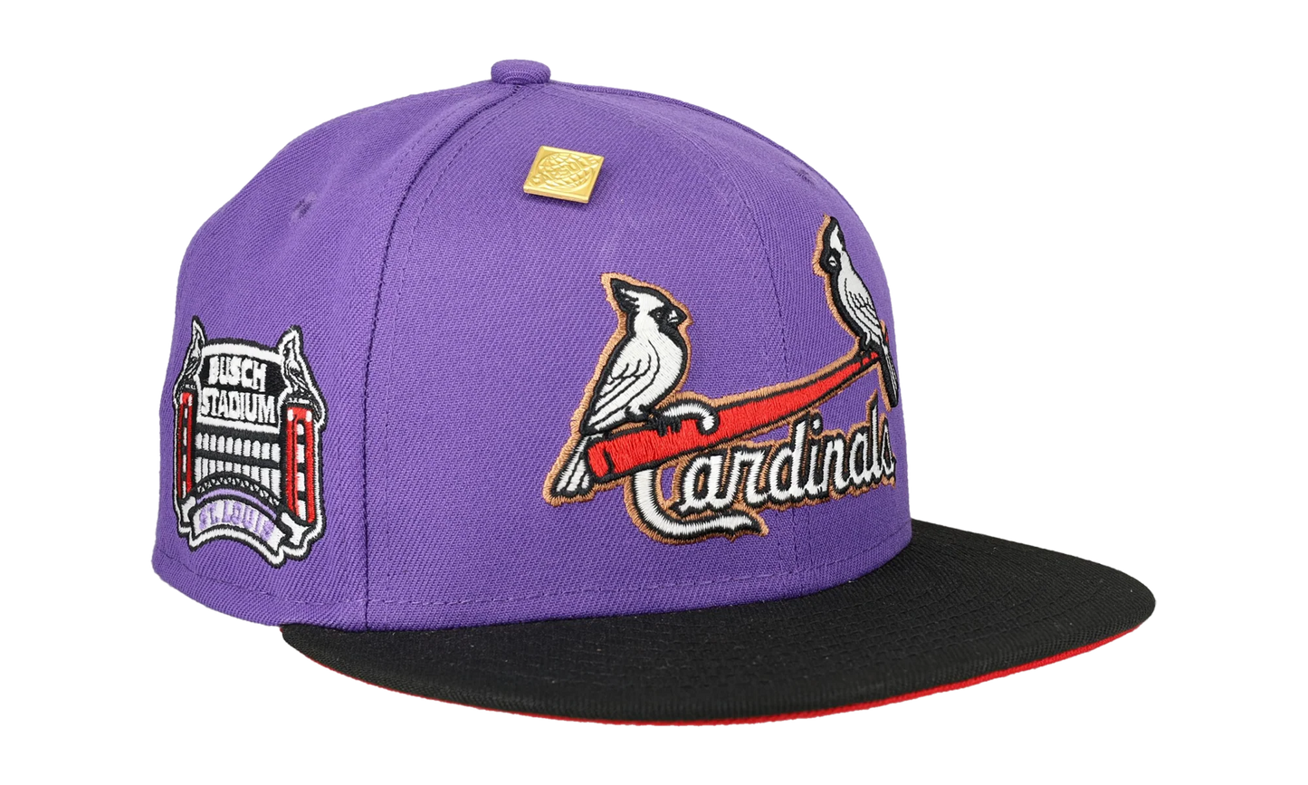 59FIFTY St. Louis Cardinals Busch Stadium Final Season Patch Fitted Hat "Tan / Teal" NE385