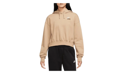 Sportswear Club Fleece Oversized Cropped Pullover Hoodie WMNS "Brown" FB8258 200